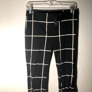 Black and white dress pants square print